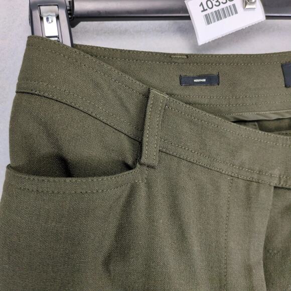 Talbots Heritage Wide Leg Pants Women's 8 33x32 Dark Green Flat Front Wool Blend - Picture 9 of 10